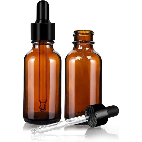 Mem Worldshop 30ml Glass Dropper Bottles with Tapered Glass Droppers - 2 Pack