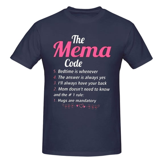 Mema Grandma Gift The Mema Code Men'S Basic Short Sleeve T-Shirt Navy Blue 6x-Large