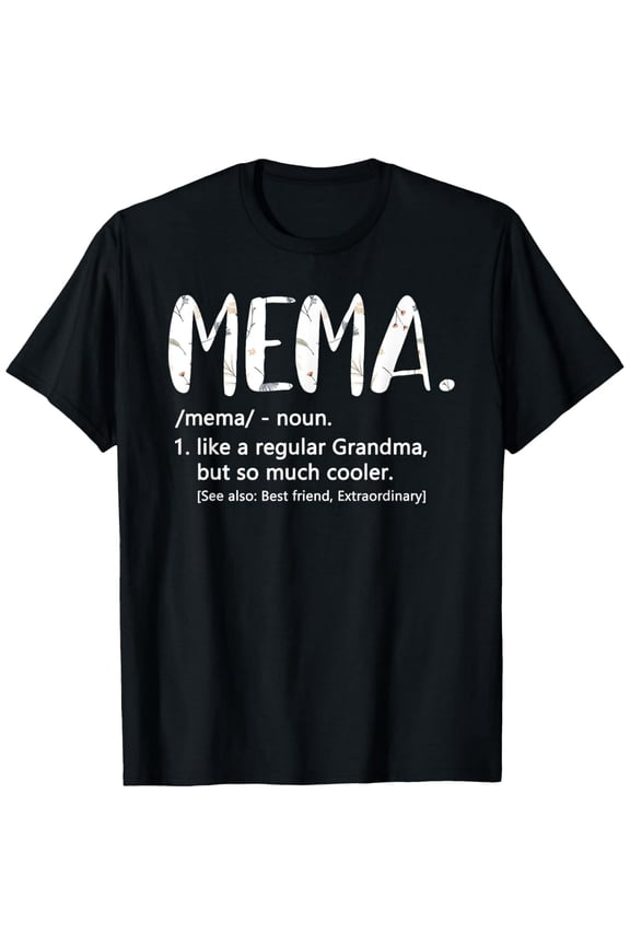 Mema Shirts for Women Mothers Day idea Cute Grandma Mema T-Shirt100% cotton