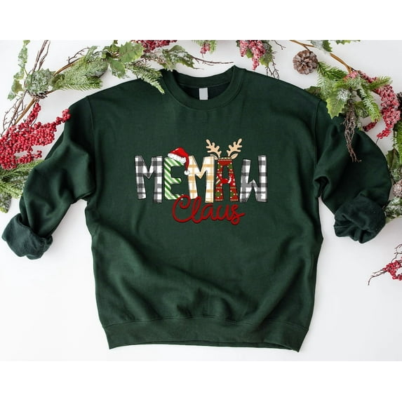 Memaw Claus Sweatshirt, Winter Gigi Claus Crewneck, Nana, Shirt, Family Claus Tee Tshirt All Size S-5XL