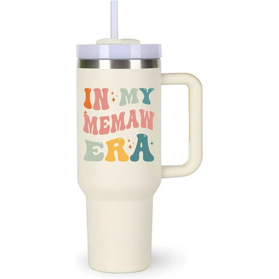 Memaw Cup Tumblers Gifts.40oz In My Memaw Era Tumbler with Handle.Memaw Gift.Memaw Cups.Memaw Tumbler.40oz Birthday Christmas Mothers Day Gifts for Memaw.