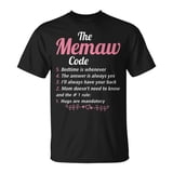 Memaw Grandma The Memaw Code TShirt - Walmart.com
