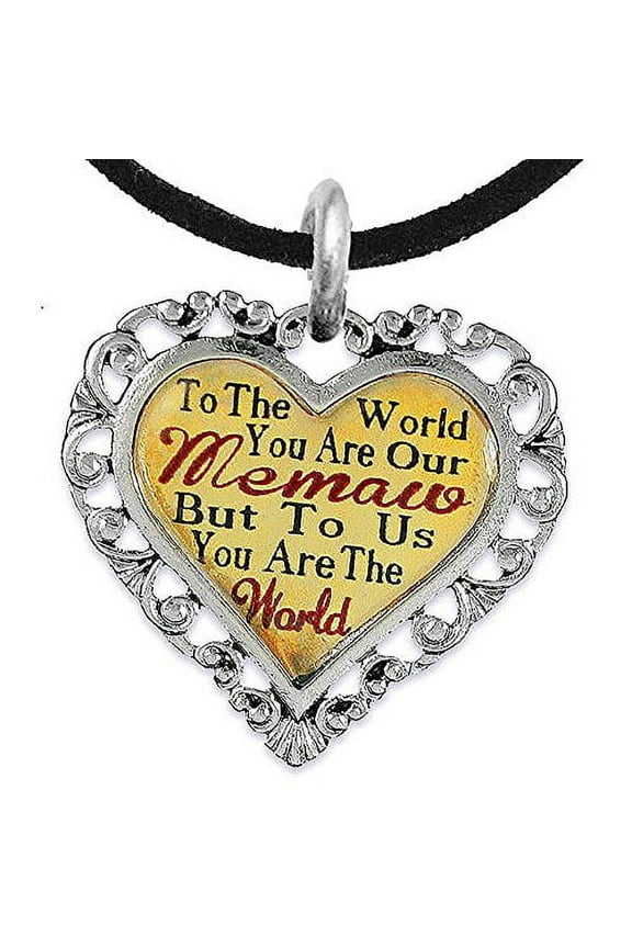 Memaw Heart Charm Necklace 2016 Hypoallergenic, Adjustable, Safe, Nickel, Lead, & Cadmium Free!