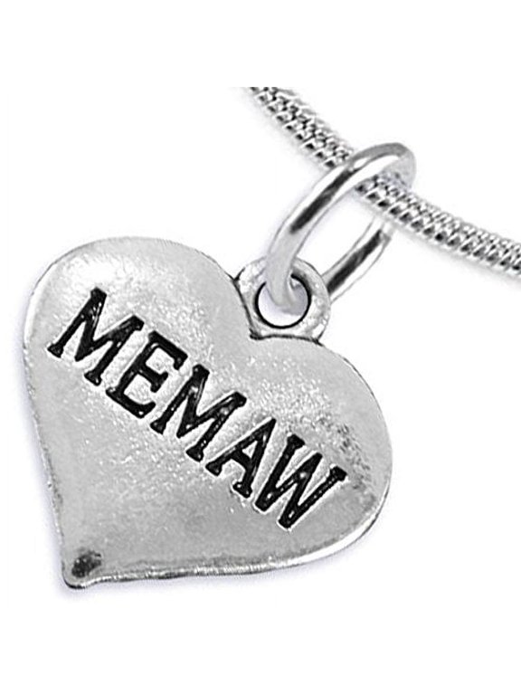 Memaw Heart Charm Necklace 2016 Hypoallergenic, Adjustable, Safe, Nickel, Lead, & Cadmium Free!