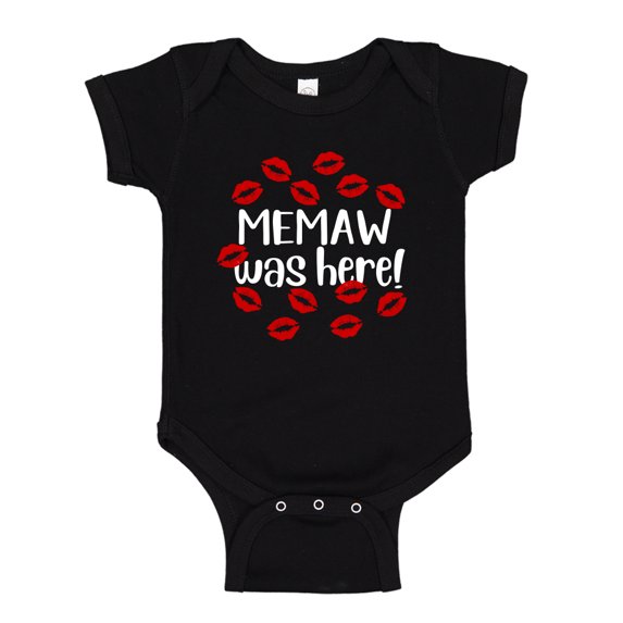 Memaw Was Here Baby Bodysuit One Piece 12 mo Black