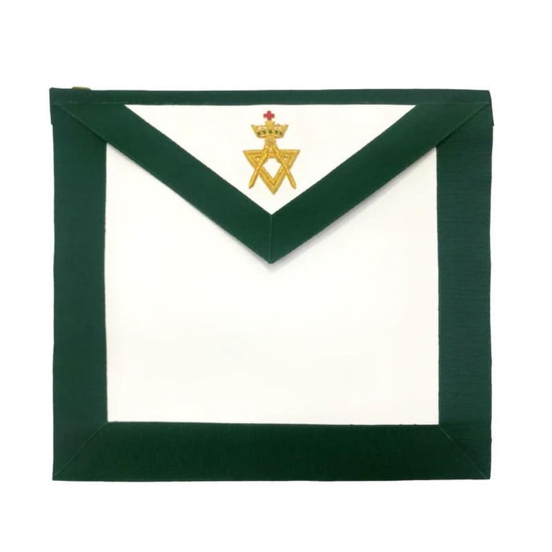 Member Allied Masonic Degrees Apron - Adjustable Green Velvet with Gold-Plated Snake Fitting