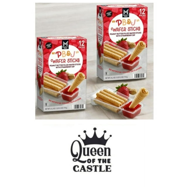 Member Peanut Butter & Jelly Wafer Sticks, 2.1 oz., 12 pk, (2pk). with Queen of the Castle Gift Tag TM