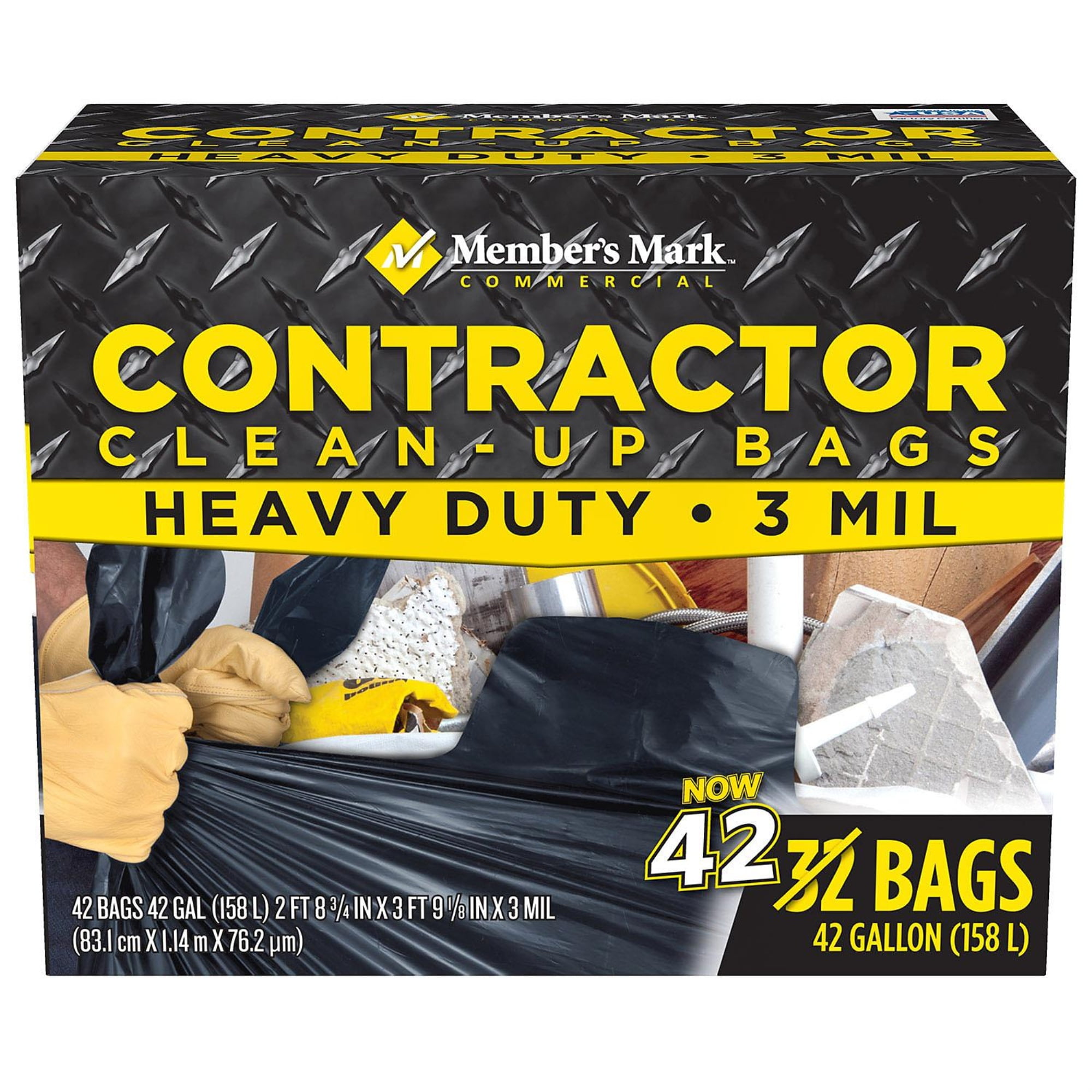 Contractor Bags 3 mil. Clear 42 Gal 20/ct - Cleaner Solutions
