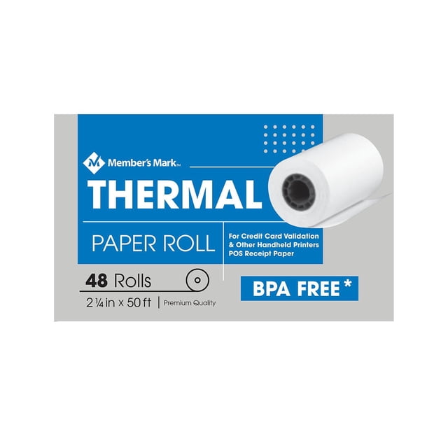 Member S Mark Thermal Receipt Paper Rolls, 2 1/4" X 50', 48 Rolls