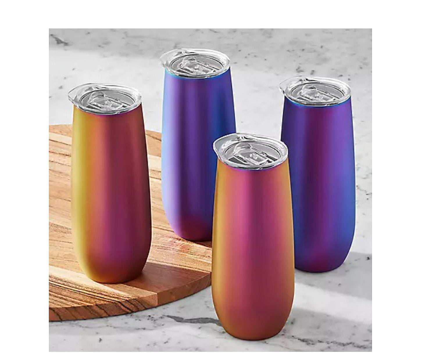 Member's Mark 4-Pack Tritan Hammered Tumblers with Lids and Straws Set NEW
