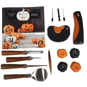 15-Piece Premium Pumpkin Carving Kit with 16 Stencils
