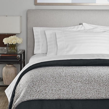 Member's Mark 700 Thread Count Egyptian CottonSolidSheet SetArtic White,Queen