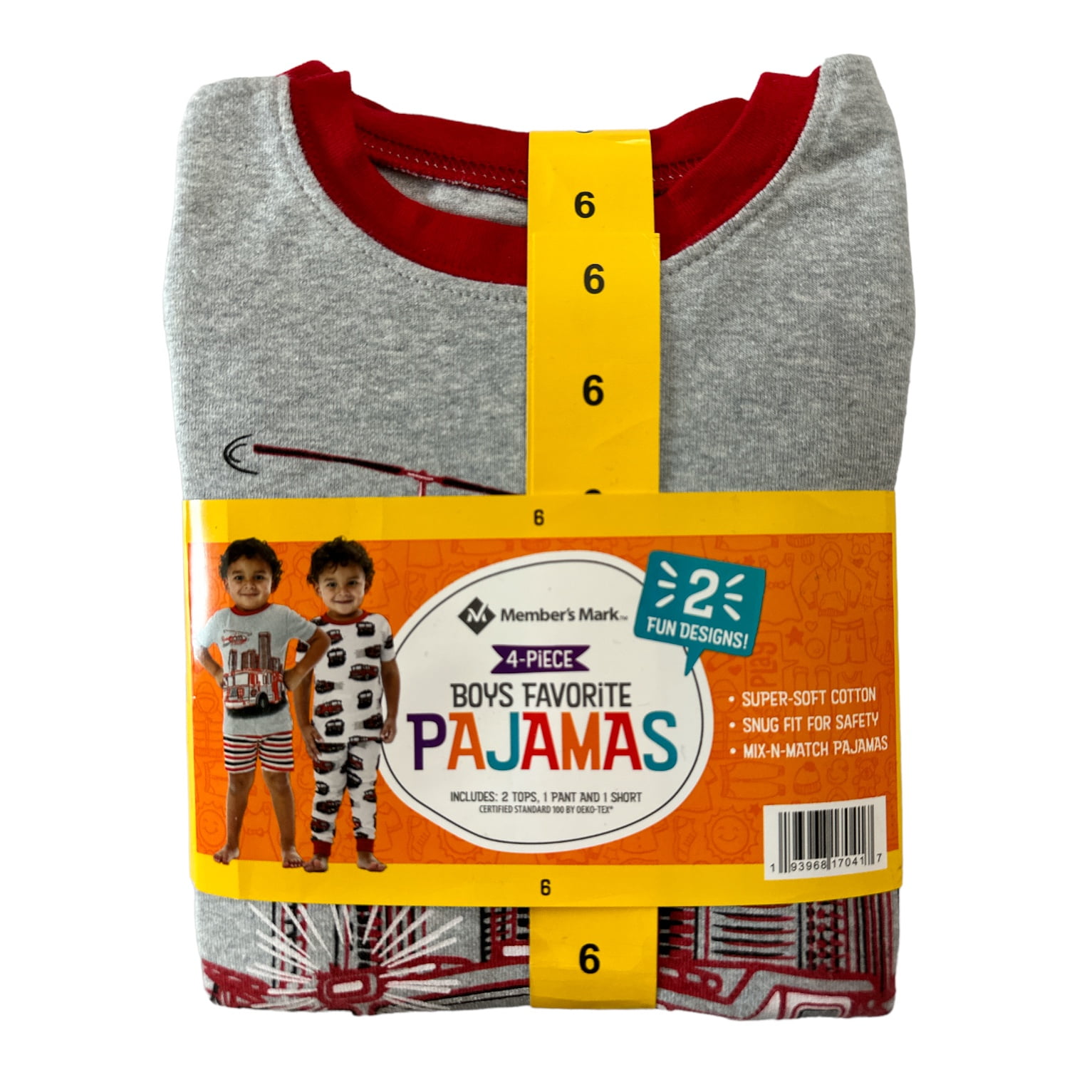 Member's Mark Boy's 4-Piece Mix-N-Match Favorite Pajama Sets