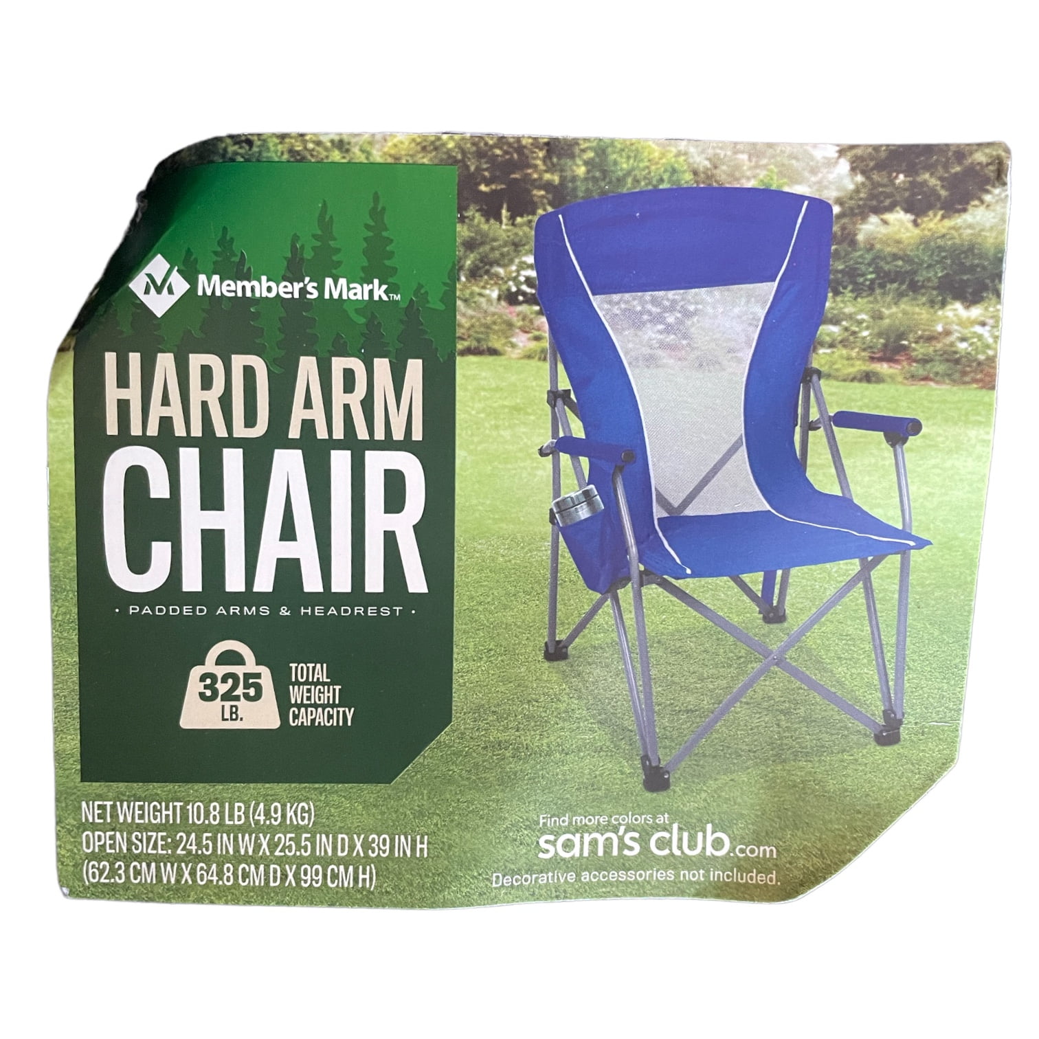 Member's Mark Collapsible Adult Hard Arm Chair with Carrying Bag