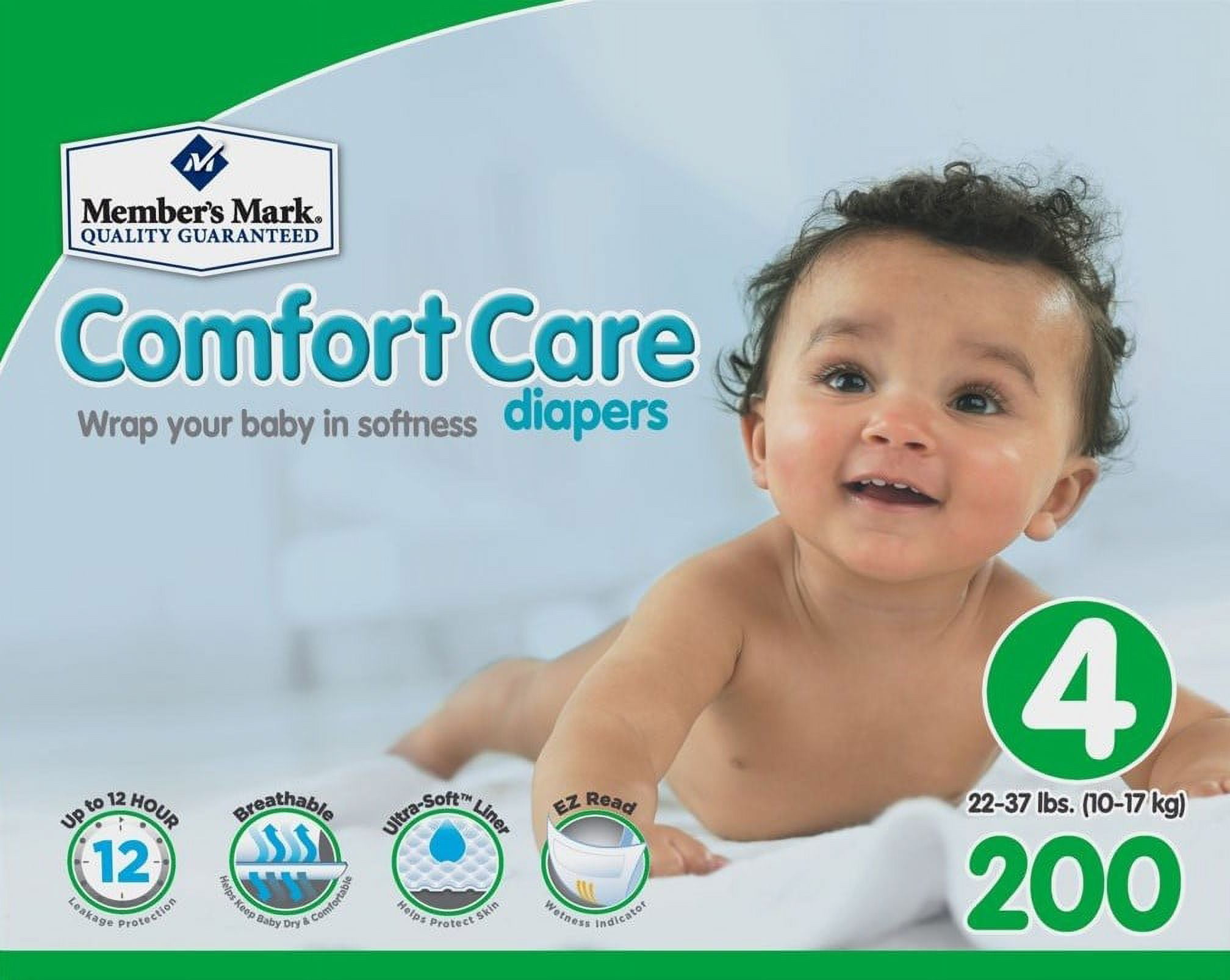 Member's Mark Premium Pañales para bebé, talla 4 (22-37 libras), 210  unidades