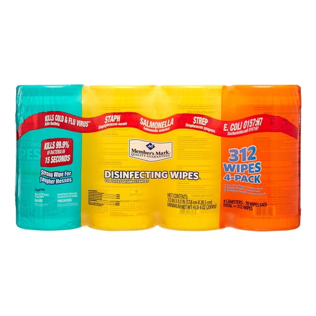 Member's Mark Disinfecting Wipes, Lemon, Fresh, & Orange, 78 Wipes, 4