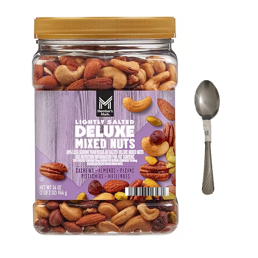 Member‘s Mark Lightly Salted Deluxe Mixed Nuts (34oz)With Spoon