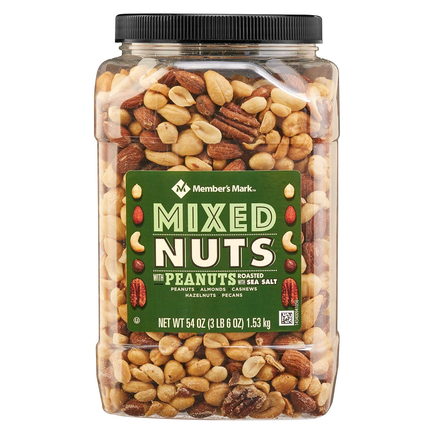 Member's Mark Mixed Nuts with Peanuts, Roasted and Salted, 54 Oz