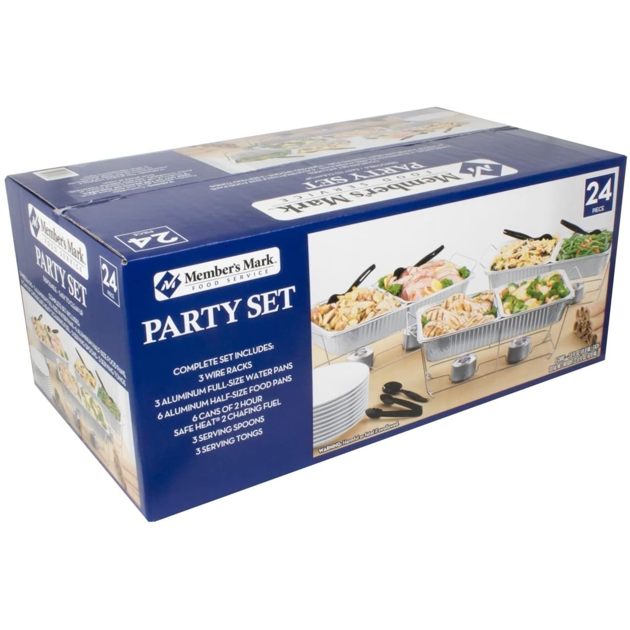 Member's Mark Party Set with Safe Heat Chafing Fuel (24 Piece) 