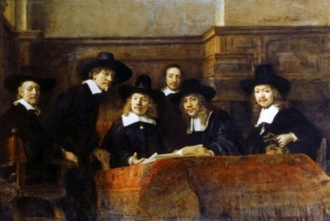Members of the Drapers Club (Staalmeesters) 1662 Rembrandt van Rijn (1606-1669 Dutch) Oil on Canvas Rijksmuseum Vincent van Gogh Amsterdam Canvas Art - Rembrandt Harmensz van Rijn (24 x 36)