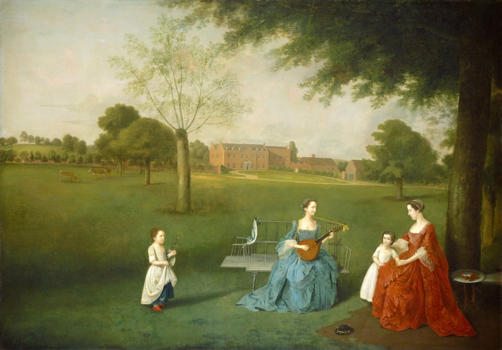 Members Of The Maynard Family In The Park At Waltons Canvas Art - (36 x 24)
