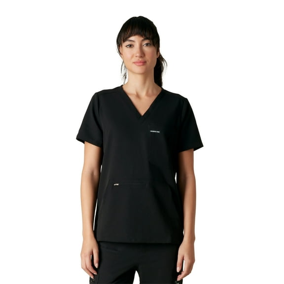 Members Only Cordoba 5-Pocket Scrub Top for Women - Black - Small