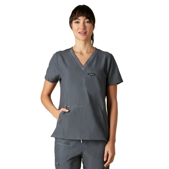 Members Only Cordoba 5-Pocket Scrub Top for Women - Graphite - X-Small
