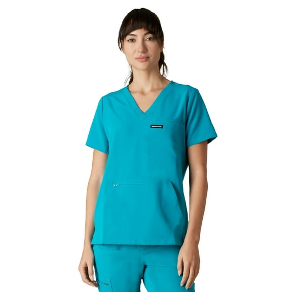 Members Only Cordoba 5-Pocket Scrub Top for Women - Teal - Medium
