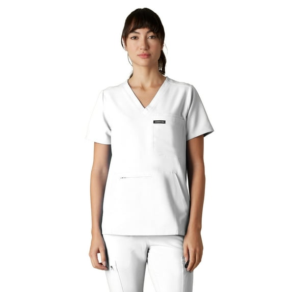 Members Only Cordoba 5-Pocket Scrub Top for Women - White - Small