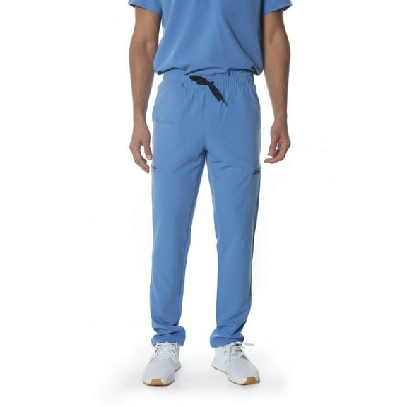 Members Only Men'S Scrub Drawstring Pant With Open Bottom - Ceil Blue-Ceil Blue-Medium
