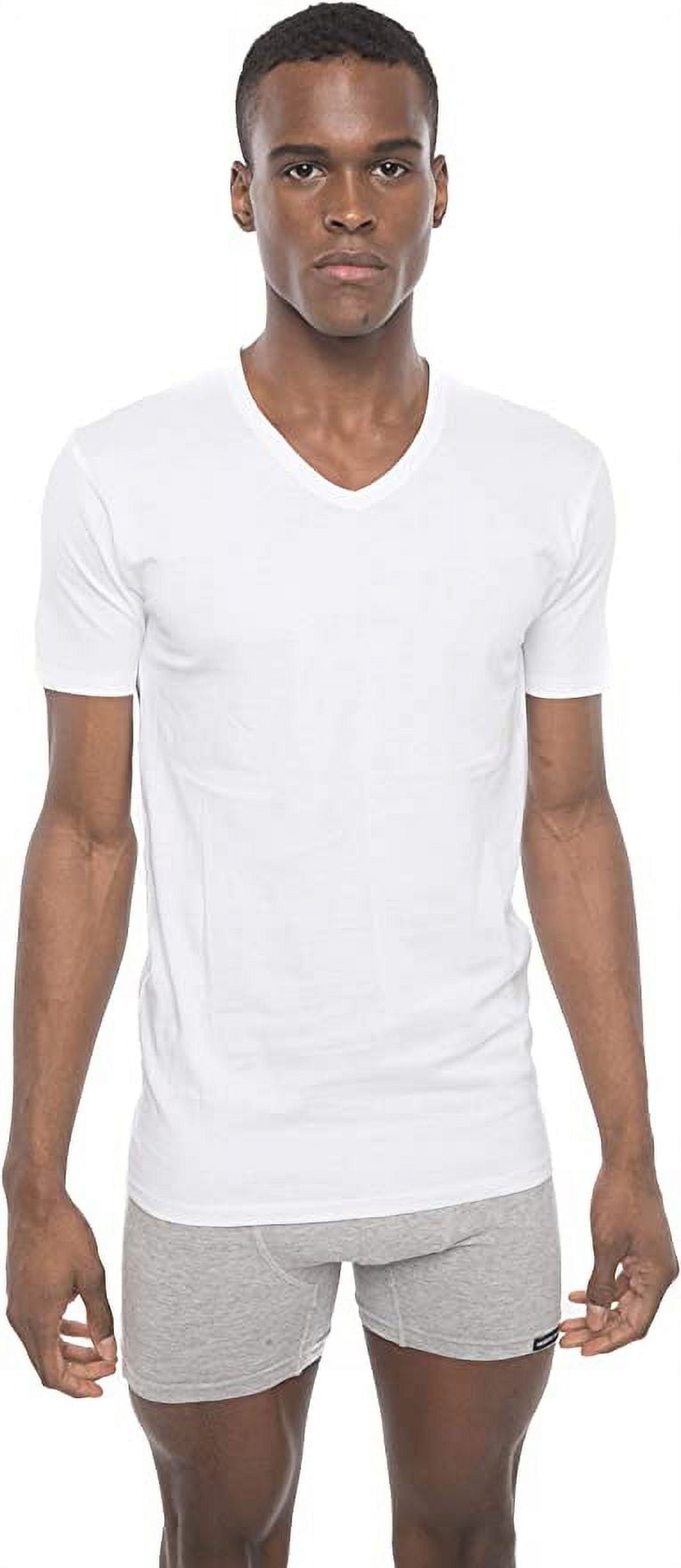 Members Only Men's 3PK Cotton V-Neck T-Shirt - White-WHITE-SMALL