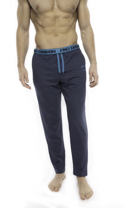 Men's Heather Contrast Elastic Sleep Pant, Lightweight Sweatpants for Men Cotton, Blue Turq, Size - S