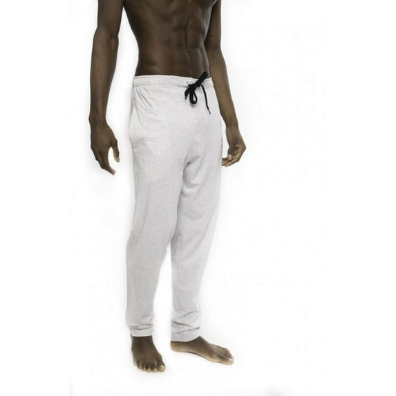 Members Only Men's Heather Contrast Elastic Sleep Pant, Lightweight Sweatpants for Men Cotton, Grey/Black, Size - XL