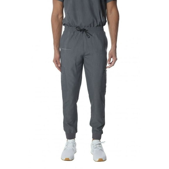 Members Only Men's Premium Drawstring Jogger Cargo Scrub Pants with 11 Pockets - Graphite - M
