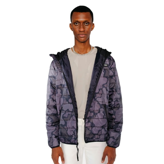 Members Only Men's Solid Packable Jacket Black Camo XL