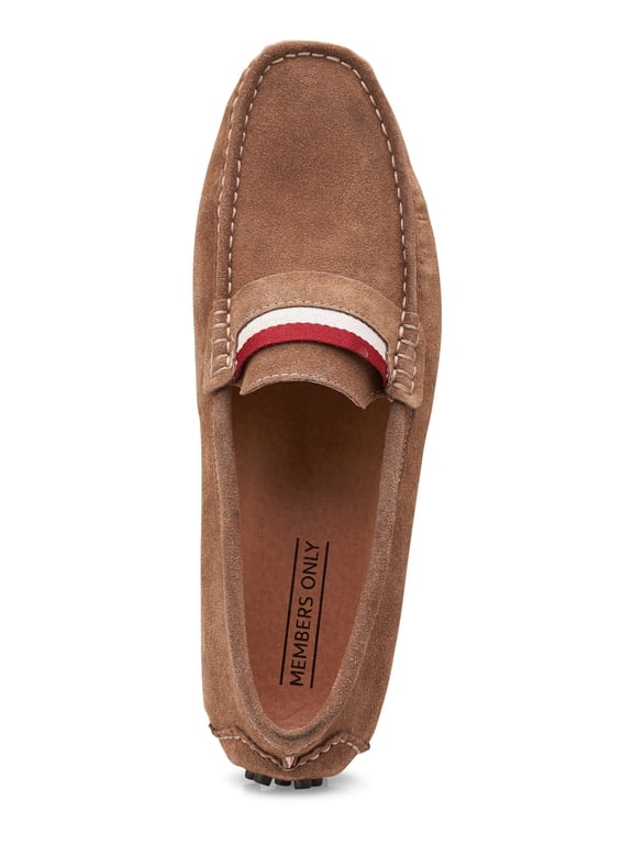 Men's Suede Leather Driving Shoes - Tan , 12