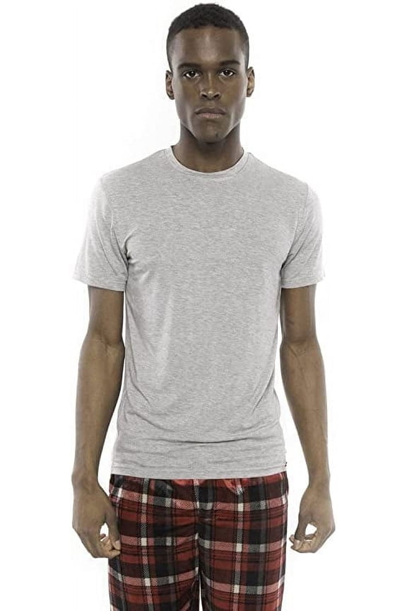 Short Sleeve Bamboo Rayon Sleep Shirt, Grey, Large