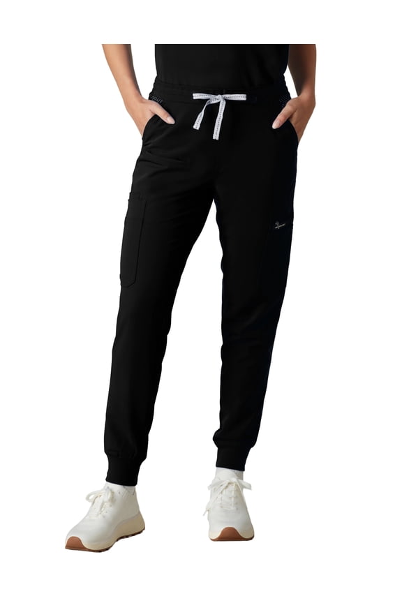 Valencia Jogger Scrub Pants for Women - Black - 6XL