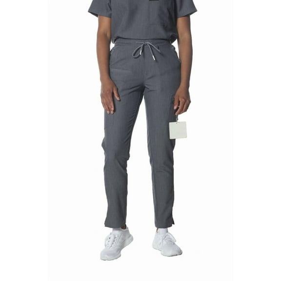 Members Only Scrub Jogger Cargo Pant for Women With Open Bottom Leg - Graphite - Medium