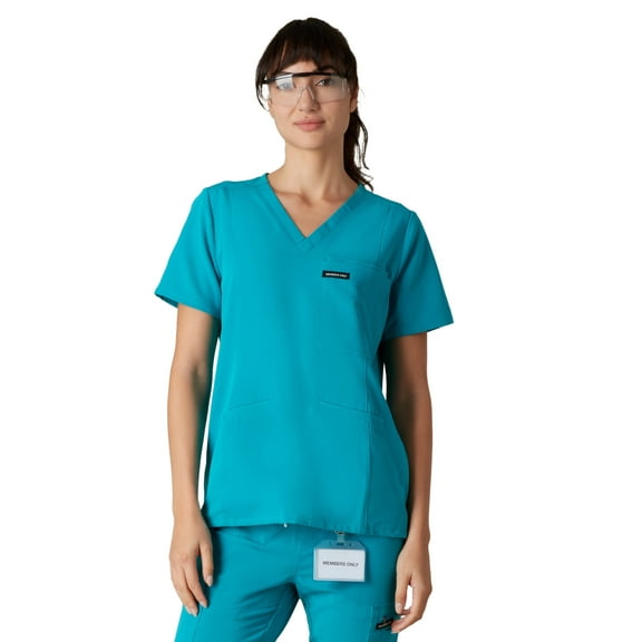 Siena 5-Pocket Women's Scrub Top, Comfort Fit, Moisture-Wicking Stretch Healthcare Uniform - Teal - L