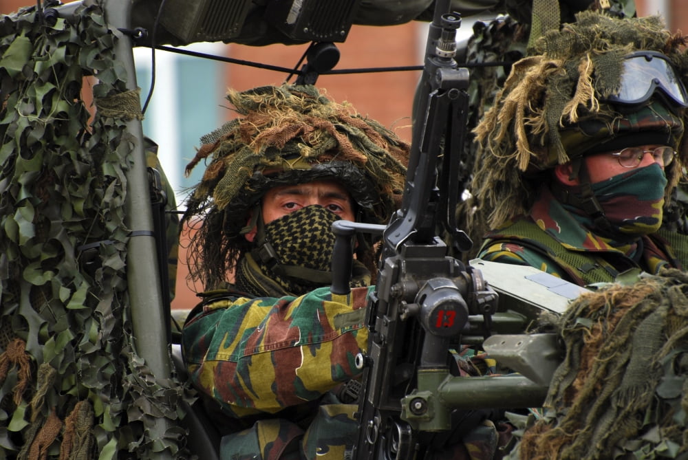 Members of a recce or scout team of the Belgian Army Canvas Art - Luc De JaegerStocktrek Images (34 x 23)