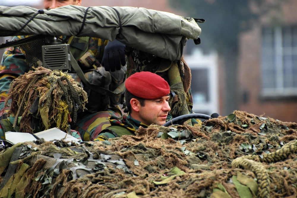 Members of a recce or scout team of the Belgian Army Canvas Art - Luc De JaegerStocktrek Images (34 x 23)