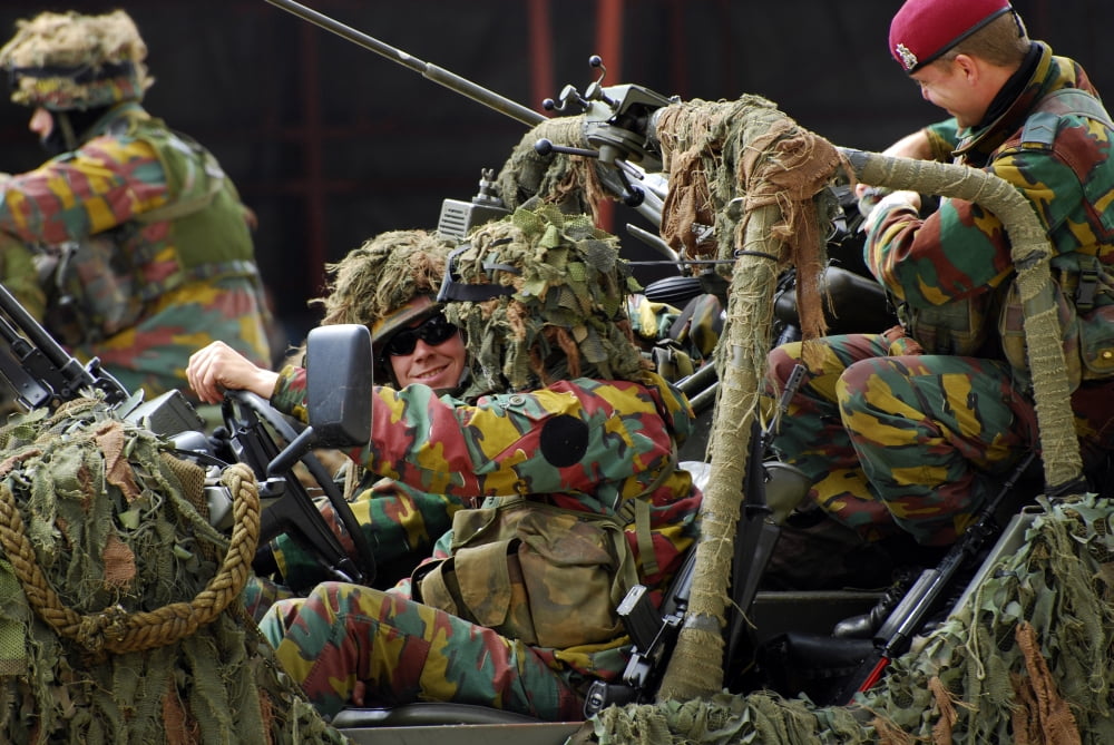 Members of a recce or scout team of the Belgian Army Canvas Art - Luc De JaegerStocktrek Images (34 x 23)