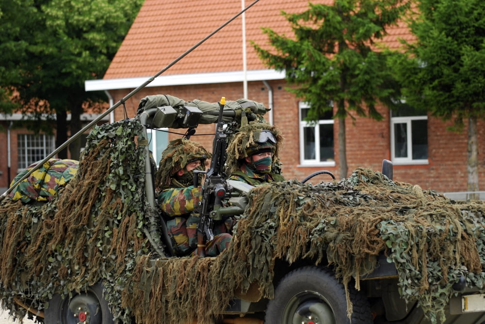 Members of a recce or scout team of the Belgian Army Canvas Art - Luc De JaegerStocktrek Images (34 x 23)