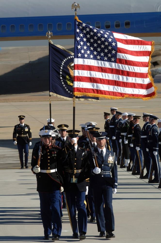 Members of the Presidential Color Guard bid a final farewell to a former President Canvas Art - Stocktrek Images (23 x 34)