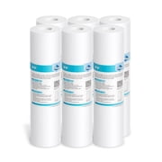 Membrane Solutions 10 Micron Sediment Water Filter Replacement PP Polypropylene Cartridge 10"x 2.5"in Well for Whole House RO Water Filtration, 6 Pack