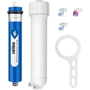 Membrane Solutions 150 GPD Reverse Osmosis Membrane RO Membrane Housing Kit with 1/4" Quick-Connect, Wrench, Check Valve for Residential Household Hospital Water Filtration System