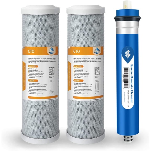 Membrane Solutions 2-Stage Replacement Water Filters for GE GXRM10RBL, GXRM10G (Combo Pack)
