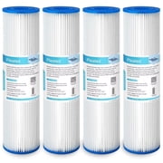 Membrane Solutions 20 Micron 10"x2.5" Pleated Polyester Sediment Water Filter, Replacement Cartridge Universal Whole House Pre-Filter Compatible with W50PE, WFPFC3002, SPC-25-1050, FM-50-975 - 4 Pack