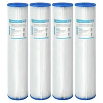 Membrane Solutions 5 Micron 20" x4.5" Washable Pleated Sediment Water Filter for Big Blue Whole House 4 Pack